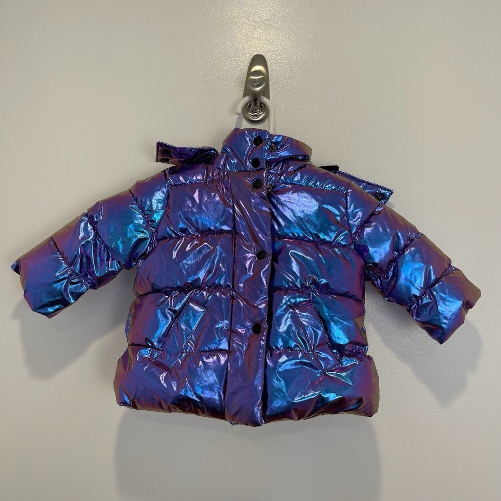 NWT Urban Republic Dark Purple kids puffer sz 12 mths hooded